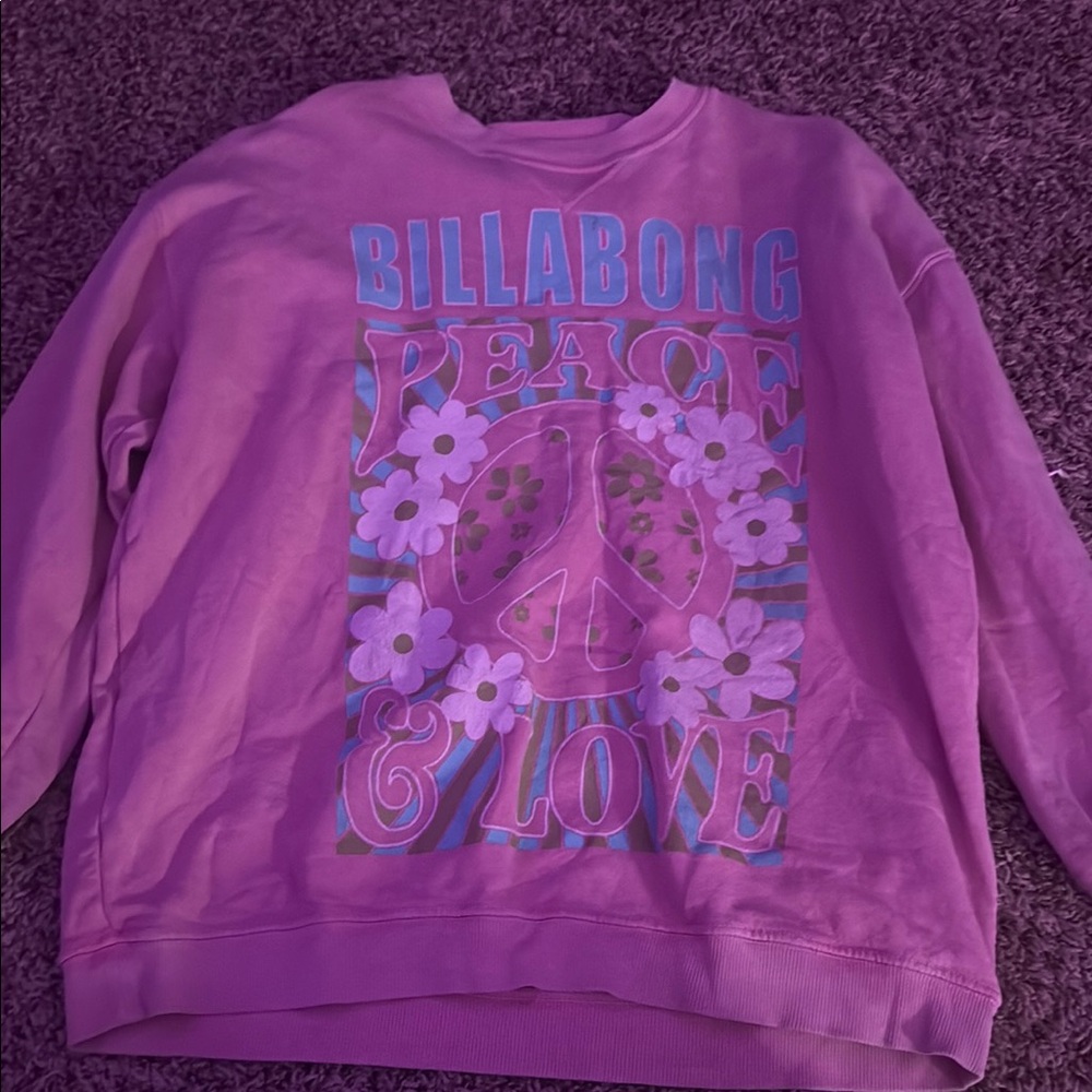 Billabong Purple Peace & Love Sweatshirt